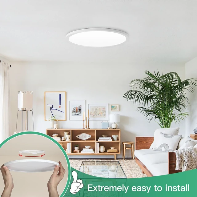 Alt view image 3 of 7 - Brightever 12 Inch LED Flush Mount Ceiling Light Fixture, Dimmable, 3200LM