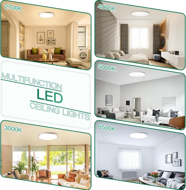 Alt view image 7 of 7 - Brightever 12 Inch LED Flush Mount Ceiling Light Fixture, Dimmable, 3200LM