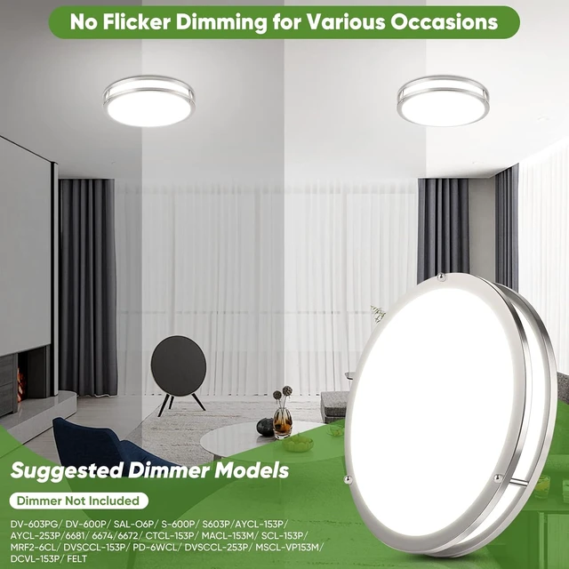 Alt view image 3 of 7 - 36W LED Ceiling Lights 3600lm Super Bright, Flush Mount Light Fixtures