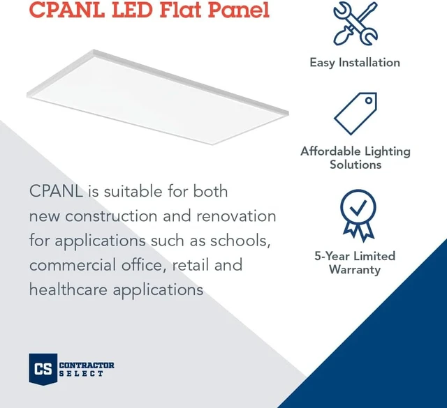 Alt view image 2 of 7 - Lithonia Lighting 2x4 LED Flat Panel Light, 4000 Lumens, 3500K/4000K/5000K