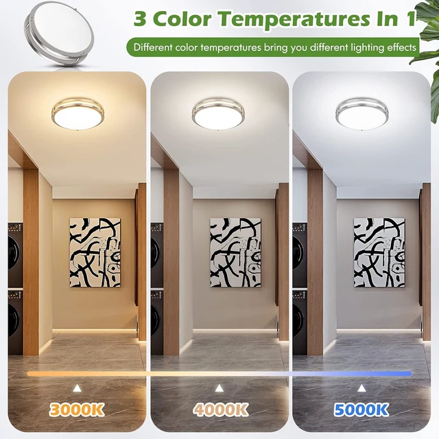 Alt view image 2 of 7 - 36W LED Ceiling Light Fixture, 12in Modern Flush Mount Ceiling Lights