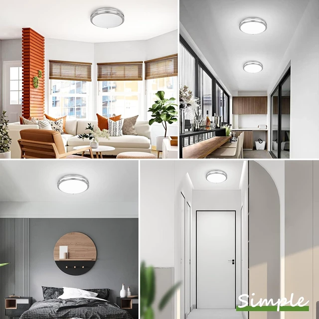 Alt view image 7 of 7 - 36W LED Ceiling Light Fixture, 12in Modern Flush Mount Ceiling Lights