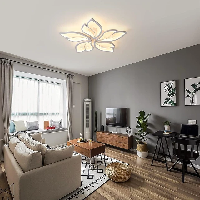 Alt view image 4 of 7 - Garwarm LED Flush Mount Ceiling Light, Dimmable Modern Floral Ceiling Light