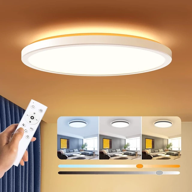 Main image of BLNAN Dimmable LED Flush Mount Ceiling Light Fixture with Remote Control, 12Inch 3000K-6500K Light Color Adjustable, Modern Ultra-Thin Ceiling Lamp for Bedroom Kitchen, Wired