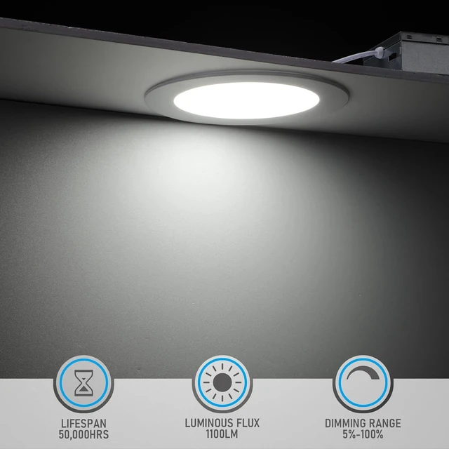 Alt view image 2 of 7 - TORCHSTAR 12-Pack 6 Inch Ultra-Thin LED Recessed Light, CRI90 12W, 5000K