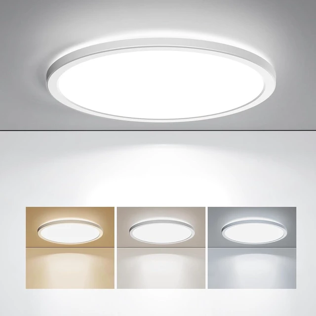 Main image of BLNAN LED Flush Mount Ceiling Light, 12 Inch 24W 3000K/4000K/5000K Hardwire Light Fixture, Ultra Thin Round White Lamp for Kitchen Porch Bedroom Hallway Stairwell Basement, Non-dimmable 1 Pack