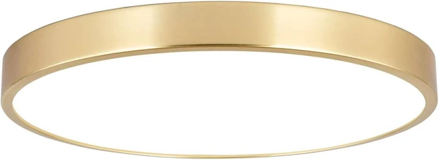 Main image of SOTTAE 12 Inch Brushed Gold Metal Flush Mount LED Ceiling Light, 3000-5000K 20W Thin Round Modern Low Profile Ceiling Light Fixtures for Bedroom, Living Room, Kitchen, Entryway, Bathroom