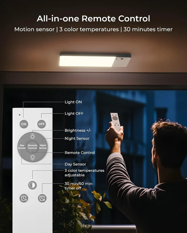 Alt view image 5 of 7 - Rechargeable Motion Sensor Ceiling Light Upgraded, Battery Closet Light