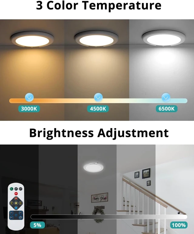 Alt view image 6 of 7 - wowatt 4Pcs Battery Operated Ceiling Lights Rechargeable with Motion Sensor