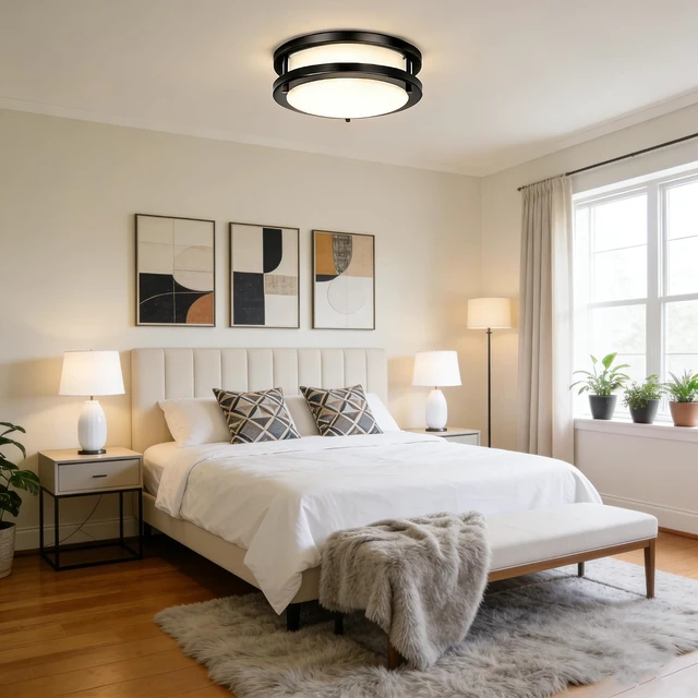 Alt view image 7 of 7 - 40W LED Flush Mount Ceiling Light Fixture, 400W Equivalent, 5000K Daylight
