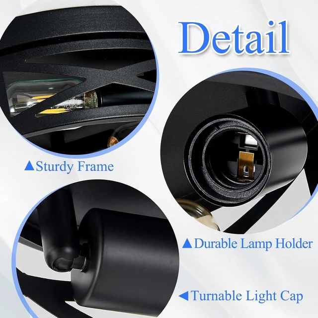 Alt view image 4 of 6 - SKEJAO Flush Mount Ceiling Light Fixture,3-Light Ceiling Light Fixture,Black Hallway Light Fixtures Ceiling,Light Fixtures Ceiling Mount for Kitchen,Farmhouse,Hall,Bedroom,Bathroom (1 Pack)