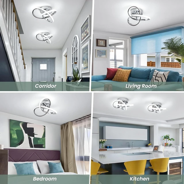 Alt view image 6 of 7 - EIDISUNY Modern LED Ceiling Light, Hallway Ceiling Light Fixture