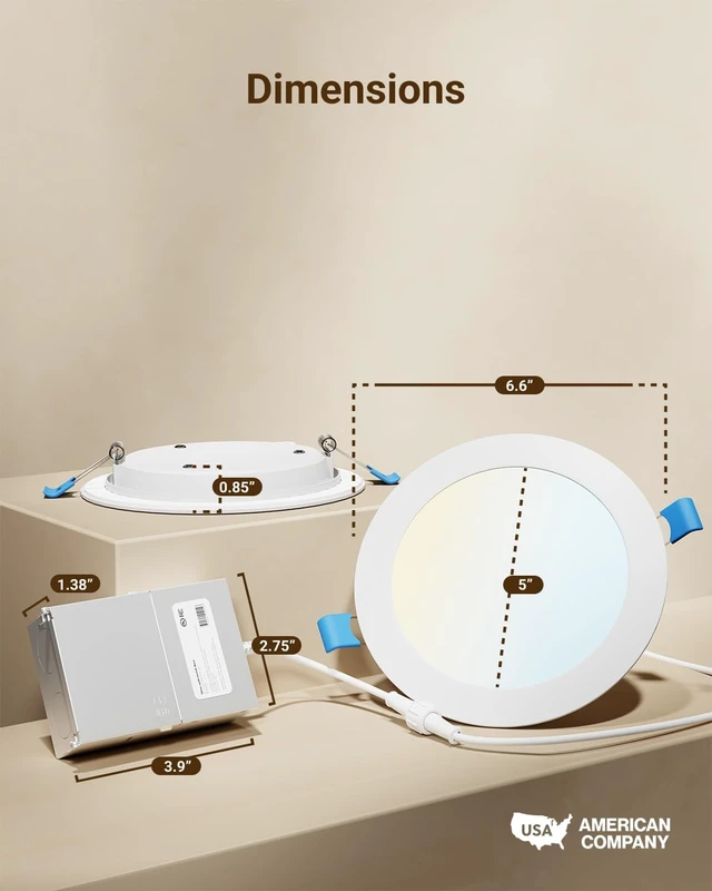Alt view image 6 of 7 - Sunco 24 Pack 6 Inch Canless LED Ultra-Slim Recessed Light, 5CCT, 14W=100W