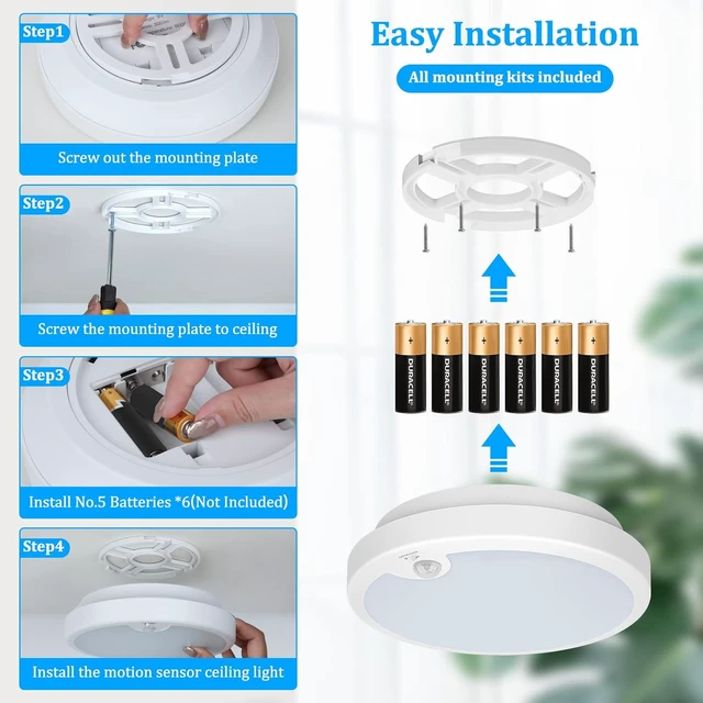 Alt view image 6 of 7 - Battery Operated Motion Sensor Light Indoor, Battery Powered Lights