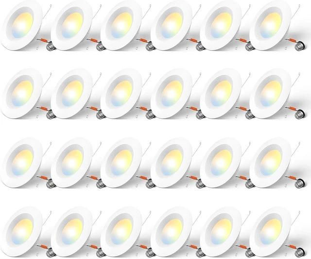 Main image of Amico 24 Pack 5/6 inch LED Recessed Lighting, Retrofit Can Lights, White