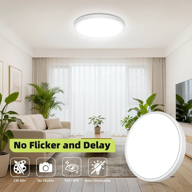 Alt view image 4 of 7 - hepside 12Inch Flush Mount Ceiling Light,5 Color Temperature Light Fixture