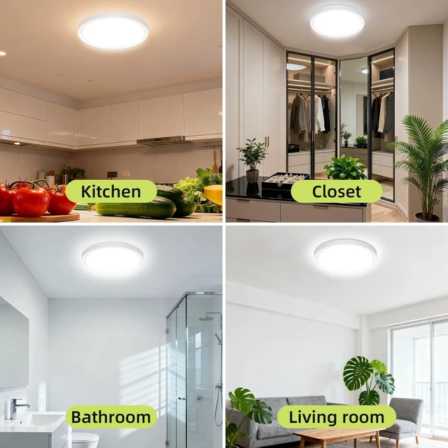 Alt view image 7 of 7 - hepside 12Inch Flush Mount Ceiling Light,5 Color Temperature Light Fixture