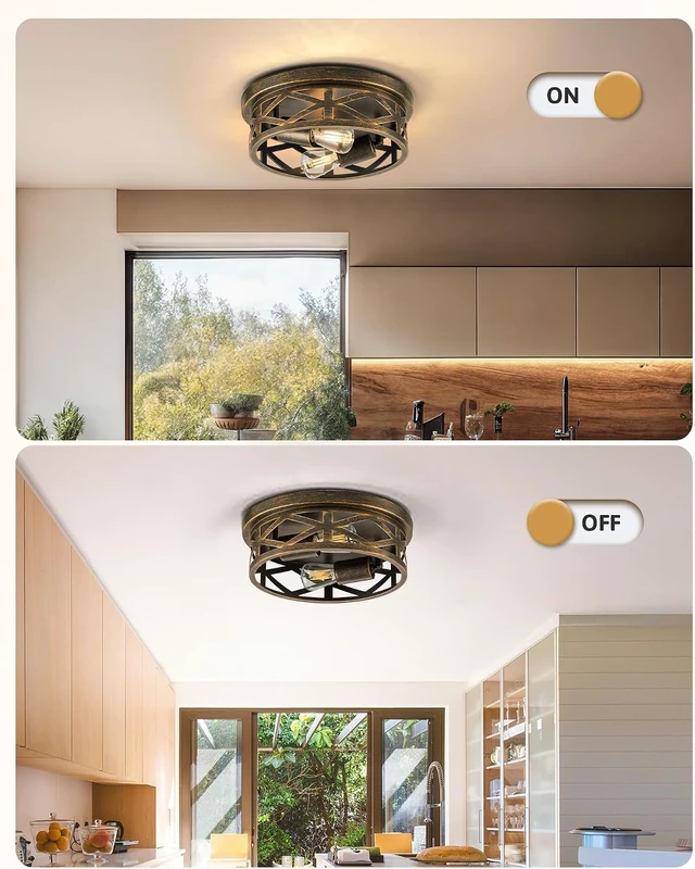 Alt view image 4 of 7 - VONLUCE Flush Mount Ceiling Light 11", 2-Light Hallway Light Fixture, 2 pcs