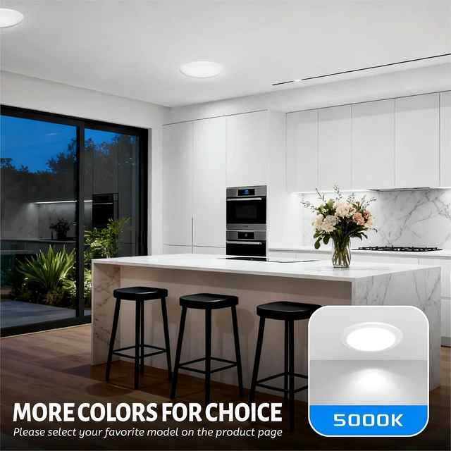 Alt view image 3 of 7 - ECOELER 10 Pack 6 Inch LED Disk Light, Dimmable Flush Mount Ceiling Light