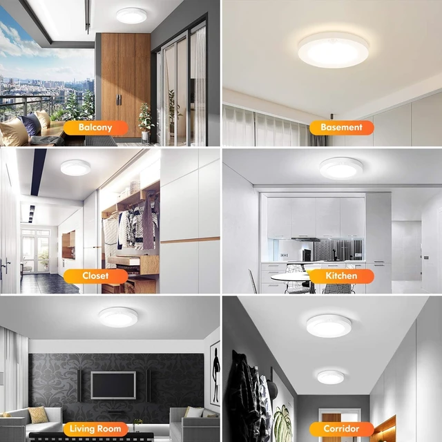 Alt view image 7 of 7 - Brightever 7.5 Inch Wired Motion Sensor Ceiling Light for Hallway 2 Pack