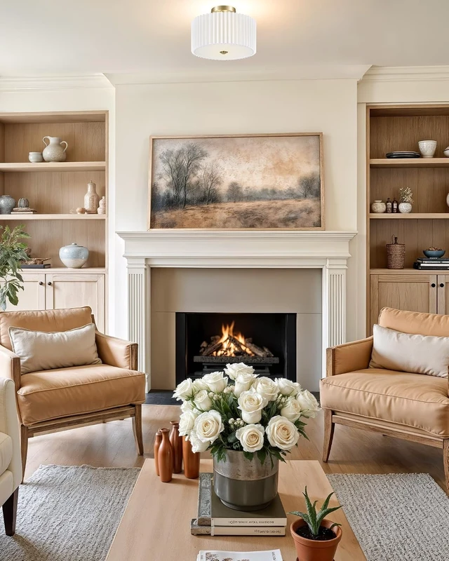 Alt view image 7 of 7 - VONLUCE 12.2" Semi Flush Mount Ceiling Light, 2-Light Drum Light Fixture