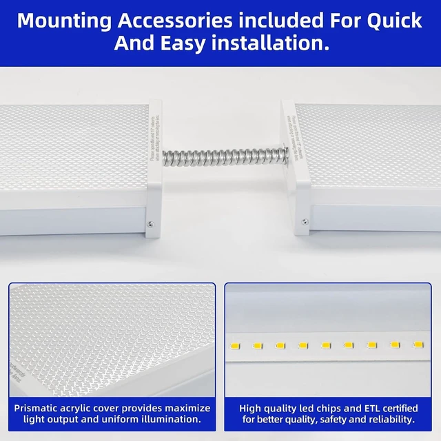 Alt view image 4 of 7 - hykolity 4FT 5.7" W LED Wraparound Light with 40W 4400LM 4000K, Hardwired