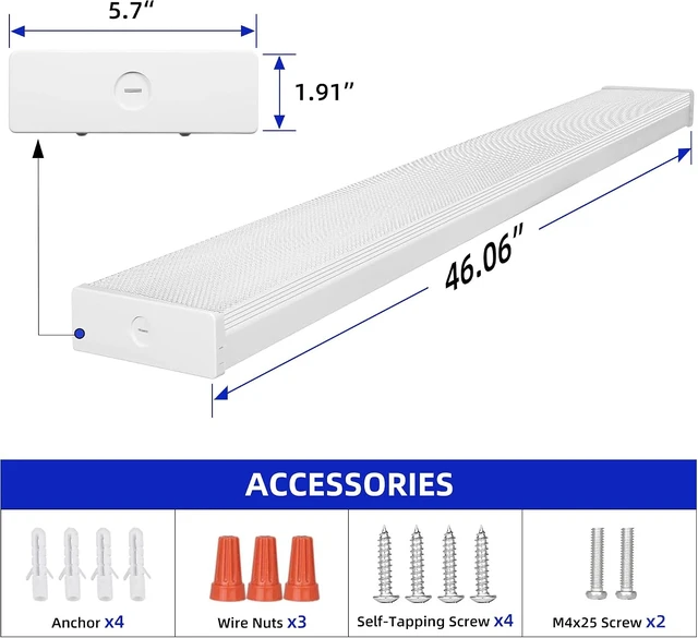 Alt view image 6 of 7 - hykolity 4FT 5.7" W LED Wraparound Light with 40W 4400LM 4000K, Hardwired