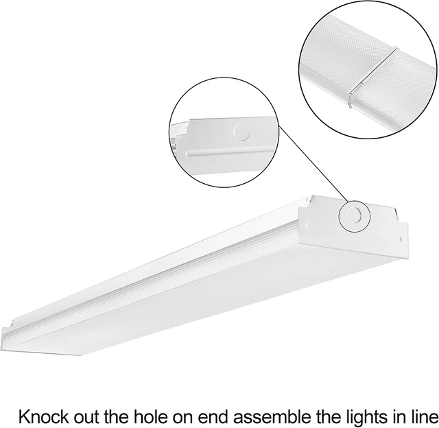Alt view image 2 of 6 - FAITHSAIL 4FT LED Wraparound 40W 4 Foot LED Shop Lights for Garage, 4400lm 4000K Neutral White, Wrap Light, 48 Inch Light Fixtures Flush Mount Office Ceiling Lighting, Fluorescent Tube Replacement