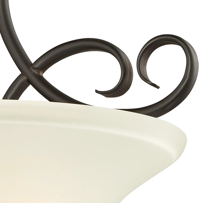 Alt view image 2 of 3 - Westinghouse 6306500 Dunmore Two-Light Indoor Semi-Flush, Oil Rubbed Bronze Finish with Frosted Glass, 2, White,Black