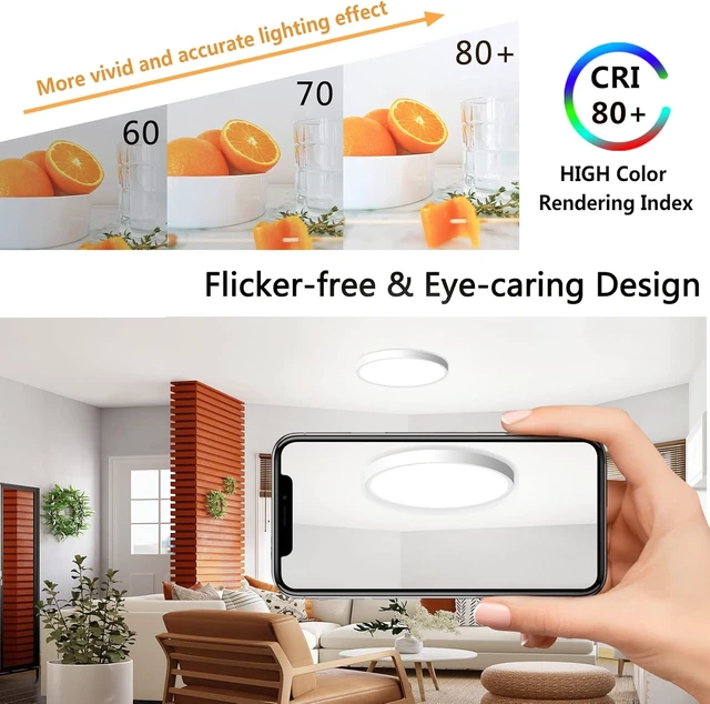Alt view image 4 of 7 - 4 Pack LED Flush Mount Ceiling Light Fixture, 9inch LED Ceiling Light White