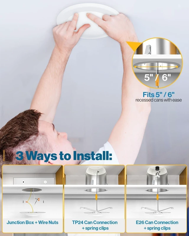 Alt view image 4 of 7 - Sunco 6 Pack 6 Inch Flush Mount LED Ceiling Disk Lights, 15W=75W Dimmable