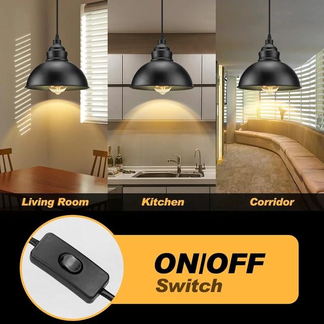 Alt view image 3 of 6 - Plug in Pendant Light, 15FT Hanging Lights with Plug in Cord