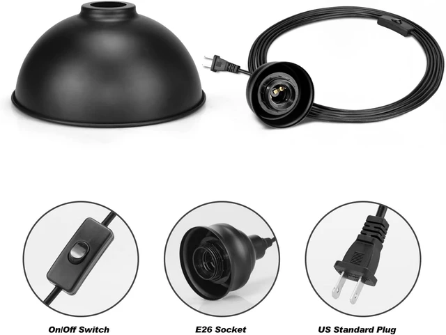 Alt view image 4 of 6 - Plug in Pendant Light, 15FT Hanging Lights with Plug in Cord