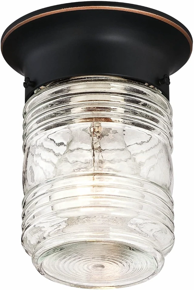 Main image of Design House Jelly Jar Flush Mount Light, Oil Rubbed Bronze