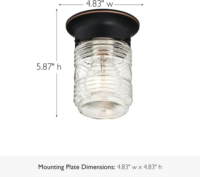 Alt view image 2 of 3 - Design House Jelly Jar Flush Mount Light, Oil Rubbed Bronze