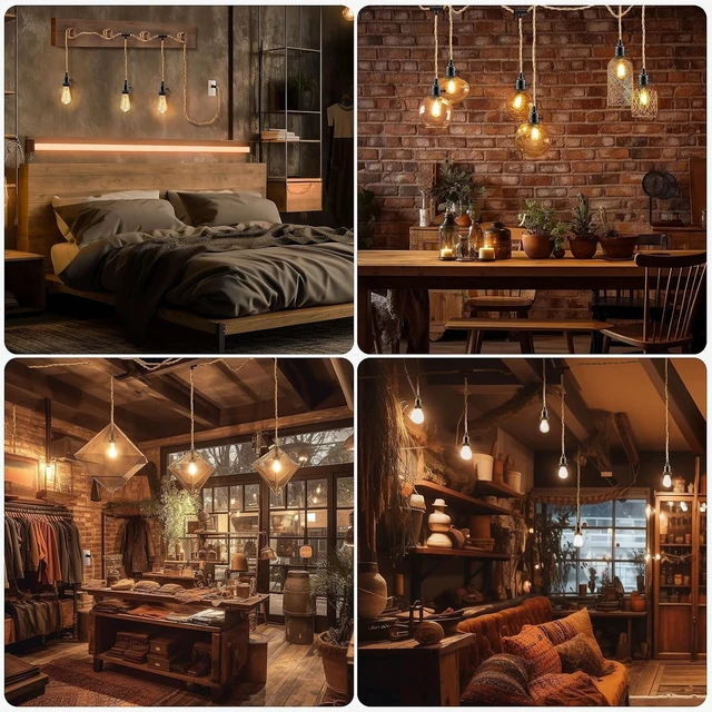 Alt view image 7 of 7 - 3 Light Plug in Pendant Light Cord, 25FT Hanging Lights with Plug in Cord