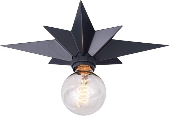 Main image of VILUXY Flush Mount Ceiling Light, Black Star Light Fixtures Ceiling for Hallway, Entryway, Study Room, Bedroom