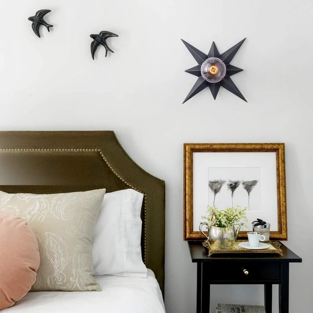 Alt view image 6 of 7 - VILUXY Flush Mount Ceiling Light, Black Star Light Fixtures Ceiling for Hallway, Entryway, Study Room, Bedroom