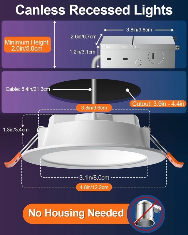 Alt view image 2 of 7 - DUSKTEC Smart Recessed Lighting 4 Inch Color Changing LED Recessed Lights