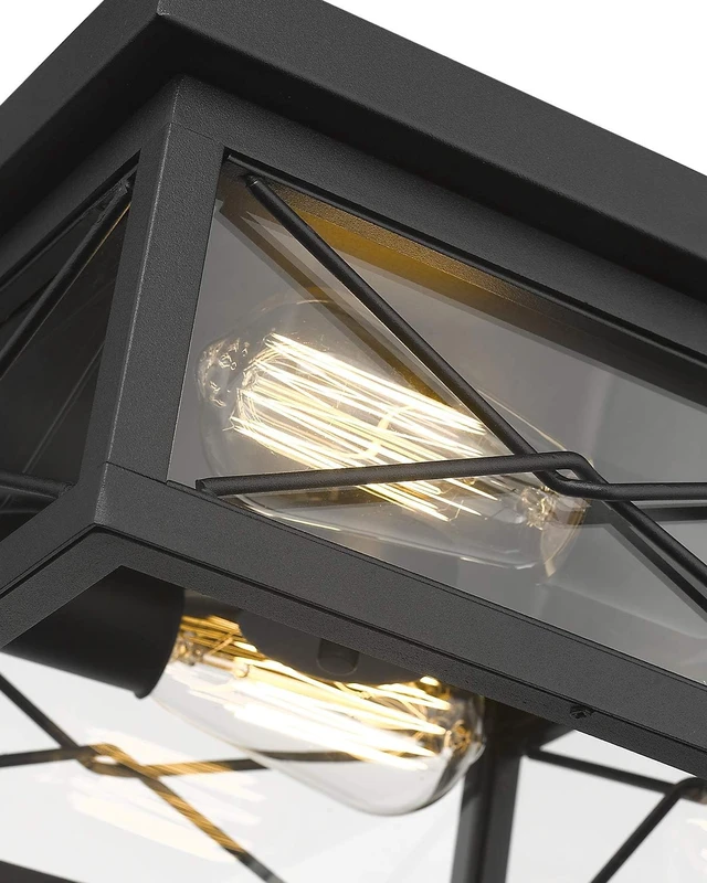 Alt view image 2 of 7 - Emliviar 12 Inch Black Flush Mount Ceiling Light for Porch, 0387B-CL BK
