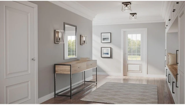 Alt view image 2 of 7 - Progress Lighting Briarwood 9.5" 1-Light Flush Mount Light, Graphite