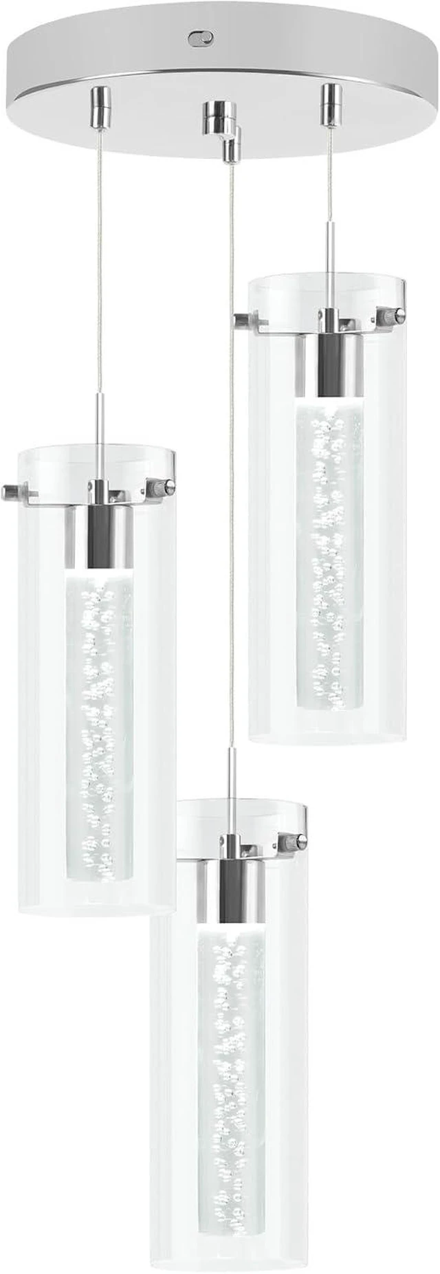 Main image of hykolity 3-Light Bubble Glass Pendant Light, 3CCT Dimmable LED Chandelier