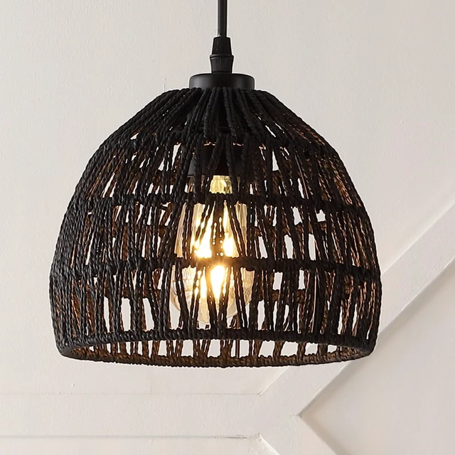 Alt view image 2 of 7 - JONATHAN Y Campana 1-Light Pendant Dome Ceiling Lamp, 8.25", Black
