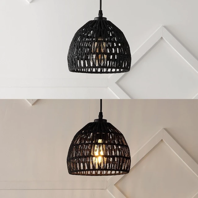 Alt view image 5 of 7 - JONATHAN Y Campana 1-Light Pendant Dome Ceiling Lamp, 8.25", Black