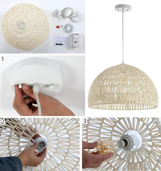 Alt view image 6 of 7 - JONATHAN Y Campana 1-Light Pendant Dome Ceiling Lamp, 8.25", Black