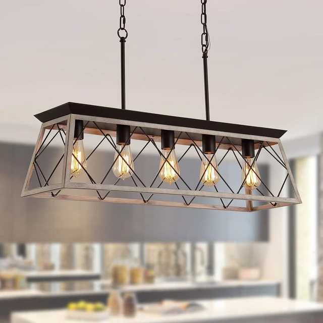 Main image of Q&S Dining Room Light Fixture,Farmhouse Chandeliers for Kitchen Island