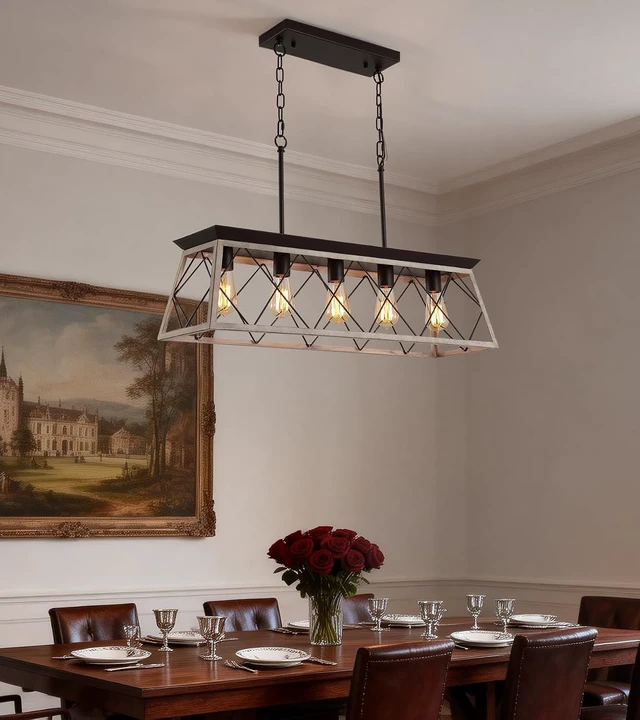 Alt view image 2 of 7 - Q&S Dining Room Light Fixture,Farmhouse Chandeliers for Kitchen Island