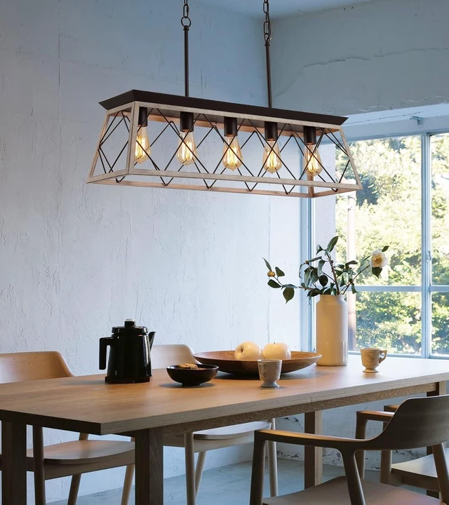 Alt view image 4 of 7 - Q&S Dining Room Light Fixture,Farmhouse Chandeliers for Kitchen Island