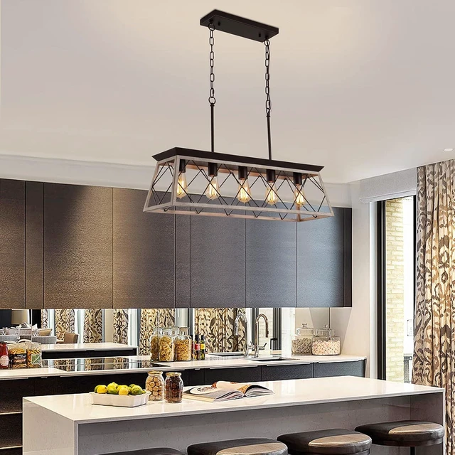 Alt view image 5 of 7 - Q&S Dining Room Light Fixture,Farmhouse Chandeliers for Kitchen Island