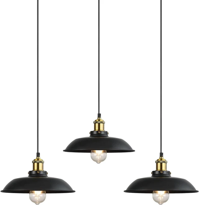 Main image of 3 Pack Black Farmhouse Pendant Ceiling Light